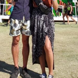 H&M flowy animal print skirt with slit